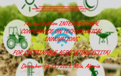 الطبعة 2 للمؤتمر الدولي حول الابتكارات التكنولوجية للزراعة المستدامة 11-10 ديسمبر 2023